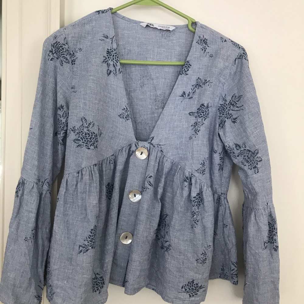 ZARA women’s blue top S